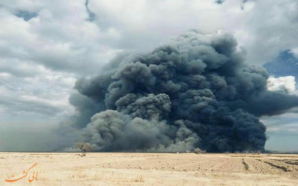 آتش سوزی در تالاب میقان اراک