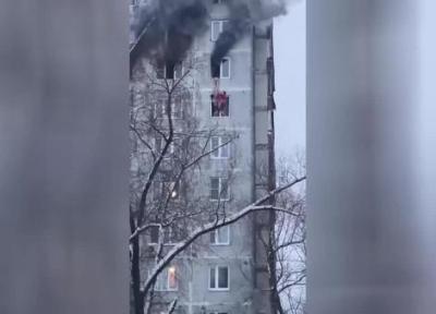 عملیات نفس گیر نجات دختر گرفتار در آتش سوزی آپارتمان